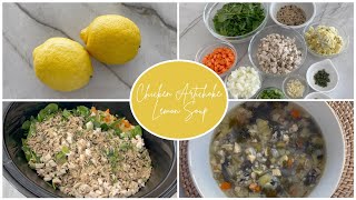 Whole Foods Chicken Artichoke and Lemon Crockpot Soup Copycat Recipe [upl. by Ordnasela]