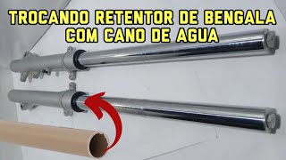 TROCANDO RETENTOR DE BENGALA DA TÉNÉRÉ 250 COM UM CANO DE ÁGUA 😮 [upl. by Stoeber]