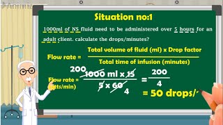 How to calculate IV fluid flow rate  fluid calculation formula for nurses  2022 [upl. by Baiel]