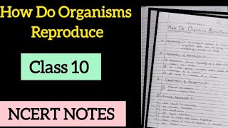 HOW DO ORGANISMS REPRODUCE  NOTES CLASS 10  BIOLOGY 💯🔥 [upl. by Sammy964]