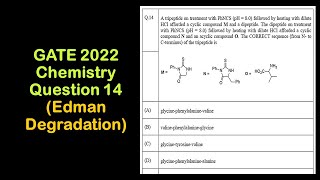 Edman Degradation  Amino Acid Sequence Determination  GATE 2022 Chemistry  Question 14 [upl. by Ovid]