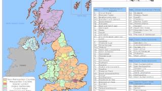 United Kingdom Counties and Unitary Authorities Map [upl. by Sufur]