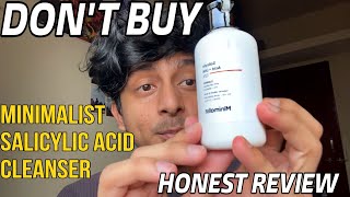 Minimalist Salicylic Acid face wash cleanser review for oily acne skin  Honest review after 1 month [upl. by Akeemaj]