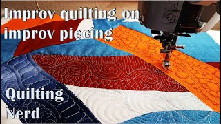 Improv quilting on improv piecing – free motion quilting art Part 1 [upl. by Benyamin501]