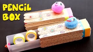 How to Make Pencil Box with Toothpaste Box amp Ice Cream Stick [upl. by Omero]