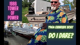 1964 Evinrude Boat 1986 90hp Mercury Tower of Power on an Alumacraft boat Part 1 [upl. by Neras]