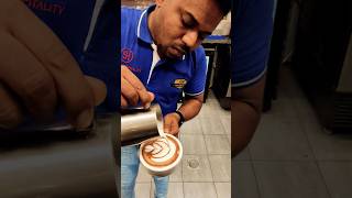 Latte art tutorial  tulip 🌷 😍😍 coffee latteart youtubeshorts shorts art [upl. by Anitsyrhc]