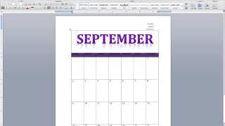 How to create a one month calendar in MS Word [upl. by Urana]