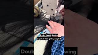 Hair Process  Double Needle Sewing Stops hair from getting tangled hairfactory hairextensions [upl. by Amolap636]