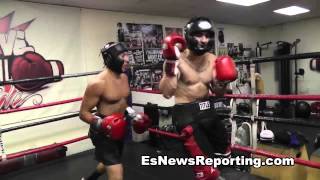 boxing sparring for first time  esnews boxing [upl. by Haet688]