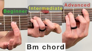 🎸 Easy B minor chord on guitar  How to play a Bm guitar chord easier  lesson tutorial tips easy [upl. by Amato]