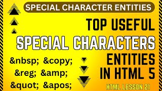 HTML LESSON 21 HTML SPECIAL CHARACTERS SITGROUPCHD SPECIAL CHARACTER ENTITIESWHAT HTML ENTITIES [upl. by Asirb611]