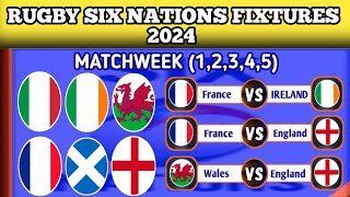 Rugby Six Nations Fixtures 2024 RBS rugby Rugbysixnations [upl. by Eelidnarb]