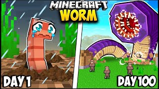 I Survived 100 Days as a WORM in Minecraft [upl. by Tnattirb599]