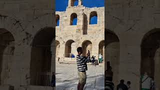 Amphitheater at the parthenon Acropolis travel athens shorts [upl. by Arahat]