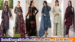 BAROQUE EMBROIDERED DESIGNING 2024  WINTER UNSTICHED COLLECTION SALE STOCK  LIMITTID STOCK  new [upl. by Retep]