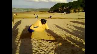 Beach obstacle course in a sumo suit [upl. by Mohorva]