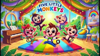 Five Little Monkeys Jumping on the Bed Lalafun Nursery Rhymes amp Kids Songs [upl. by Osy207]