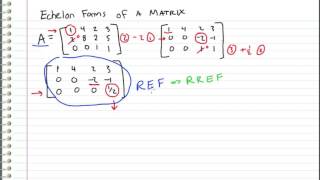 Linear Algebra  6  REF and RREF Echelon Forms [upl. by Kendrick]