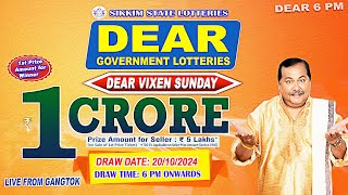 LOTTERY LIVE DEAR  6PM 20102024  SIKKIM LOTTERY SAMBAD [upl. by Einre]