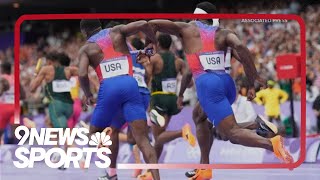 US disqualified from mens 4x100 relay as Canada takes gold [upl. by Oakley287]