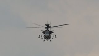 Apache WAH64D Longbow AH1 Army Air Corps flying Display RIAT Saturday 12 July 2014 Air Show [upl. by Llewoh]