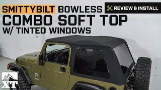 Jeep Wrangler Smittybilt Bowless Combo Soft Top w Tinted Windows 19972006 TJ Review amp Install [upl. by Marylee]