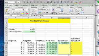 Investitionsrechnung Amortisation mit Excel [upl. by Sheepshanks914]