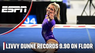 Olivia Dunne ties career high on floor for LSU at Arkansas Regional  ESPN College Gymnastics [upl. by Aklam552]