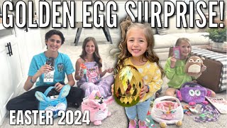 Whats inside this Gigantic Easter Golden Egg  Our Epic Easter of 2024 [upl. by Goldia]