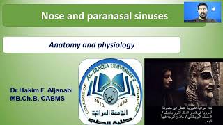 ENT 1 part 1 nasal and paranasal sinus anatomy and physiology [upl. by Brufsky]