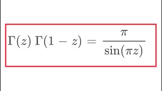 Euler Reflection Formula [upl. by Ednalrym]