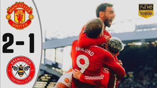 Man united vs Brentford 21 Extended Highlights  Garnacho Hojlund Goals [upl. by Sirod]