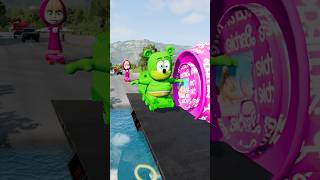 Skibidi Toilets amp Funny Cars VS Bollard Barbie amp Big Pit in BeamNGDrive shorts [upl. by Ahserb]