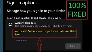 We couldnt find a camera compatible with windows hello face  Hello face option is unavailable [upl. by Jenness]