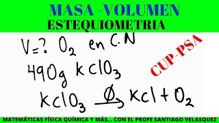 42 PSA BANCO DE QMC UAGRM  ESTEQUIOMETRIA RELACIÓN MASA VOLUMEN [upl. by Alleris]