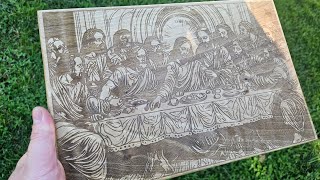 xTool p2 Engraving The Last Supper On a walnut board [upl. by Anniram933]