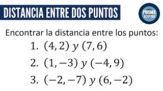 DISTANCIA ENTRE DOS PUNTOS  3 EJEMPLOS RESUELTOS [upl. by Yejus]