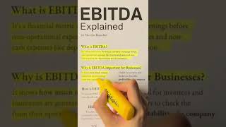 EBITDA Explained Simply finance knowledge [upl. by Biddle995]