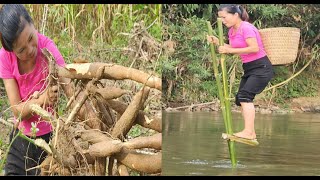 ly made a pair of bamboo legs to cross the stream without getting wet [upl. by Airotnahs]