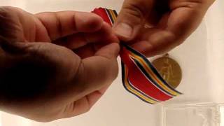 How to reribbon Military Medals  Slot Brooch [upl. by Attenal]