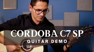 EliteGuitarist Store  Brief Look at the Cordoba C7 SP Classical Guitar [upl. by Dedrick]