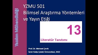 Bilimsel Araştırma Yöntemleri ve Yayın Etiği 13Ders [upl. by Milson]