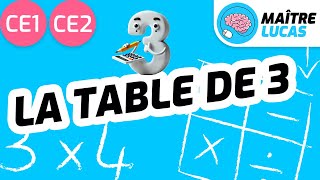 La table de 3  CE1  CE2  Cycle 2  Mathématiques Calcul mental Maths [upl. by Angadresma]