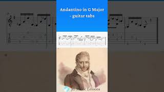 Andantino in G Major by Carulli with tabs 🎸🎶 guitar guitartutorial music [upl. by Bayer]