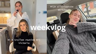 Mijn krullen routine bij Victoria amp mijn allerlaatste werkdag  Weekvlog [upl. by Aisyla]