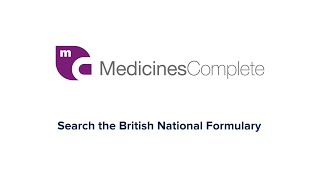 MedicinesComplete User Guide  Search the British National Formulary [upl. by Piero]