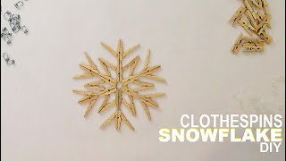 Clothespins Snowflake DIY [upl. by Vivyanne]