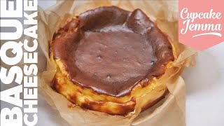 SUPER EASY Burnt Basque Cheesecake Recipe  Cupcake Jemma [upl. by Cher214]