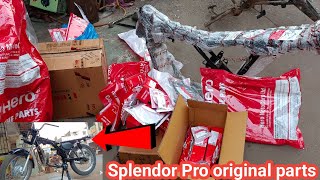 Hero Splendor Pro original chechis and body parts  Bike Restoration original parts 🏍️ [upl. by Nnayd]